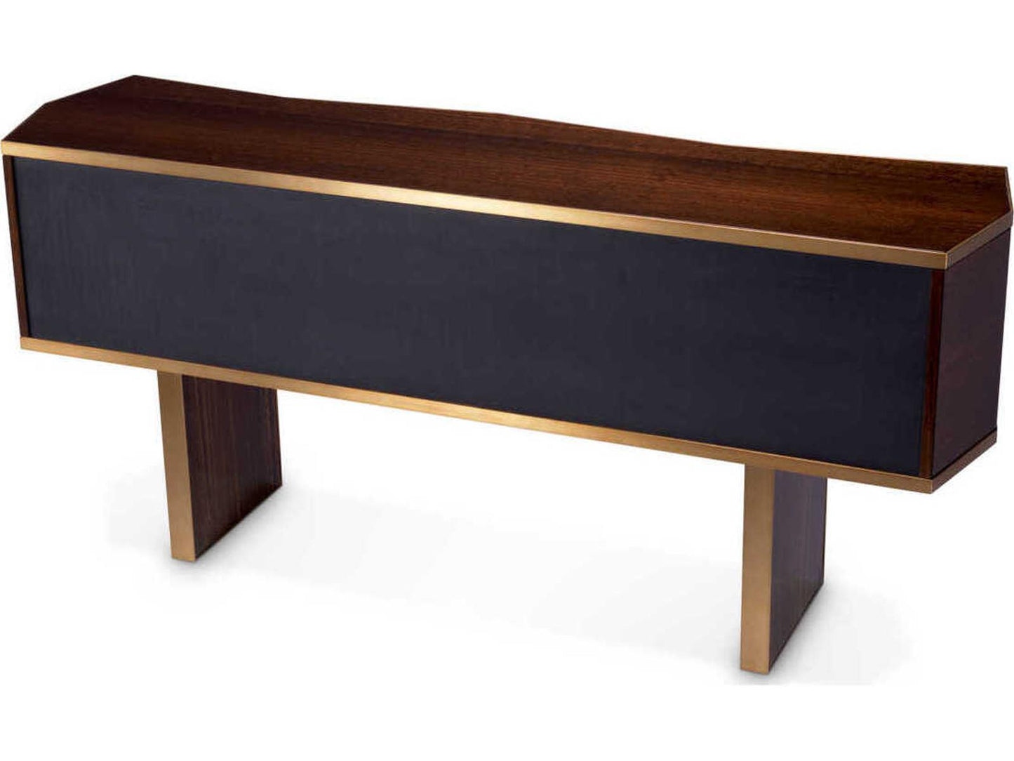 Xenon High Gloss Smoked Eucalyptus Veneer Dresser with Brushed Brass