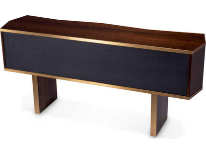 Xenon High Gloss Smoked Eucalyptus Veneer Dresser with Brushed Brass