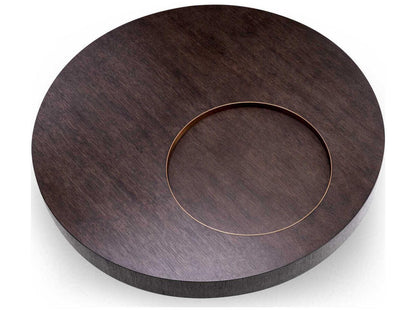 Otus Square Coffee Table Mocha Oak Veneer Brushed Brass