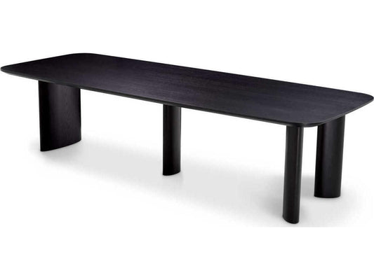 Harmonie L Black Veneer Rectangle Dining Table