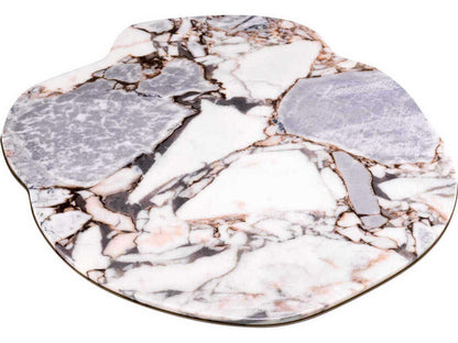 Shapiro Organic Shape Coffee Table in Light Marble and Brushed Brass