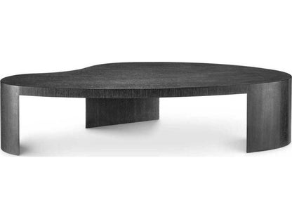 Ancona Organic Shape Coffee Table in Charcoal Grey Oak Veneer