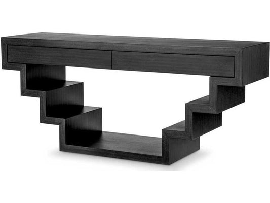 Rialto Rectangle Console Table in Charcoal Grey Oak Veneer