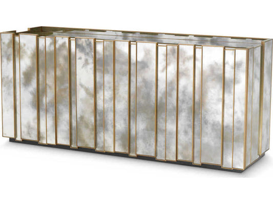 Nottingham Antique Mirror Glass Brushed Brass Dresser