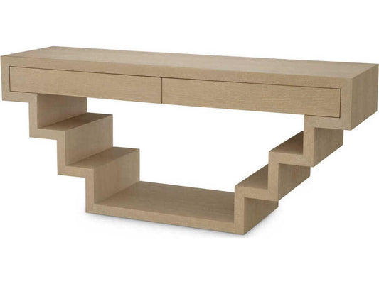 Rialto Washed Oak Veneer Console Table Modern