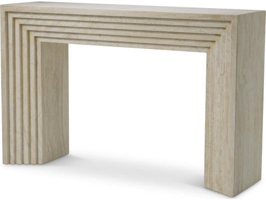 Tarrington Rectangular Travertine Console Table with Natural Veining