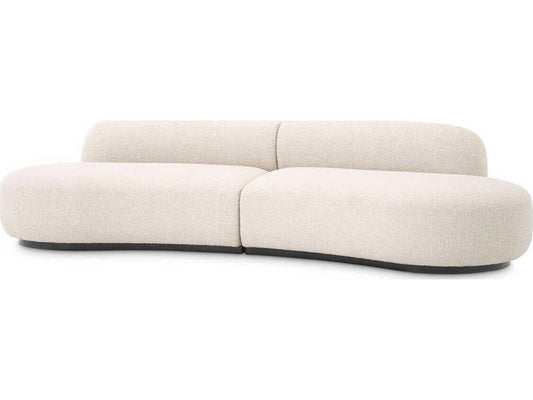 Bj?rn S 3-Seat Boucl?? Cream Sofa with Black Base