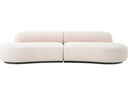Bj?rn S 3-Seat Boucl?? Cream Sofa with Black Base
