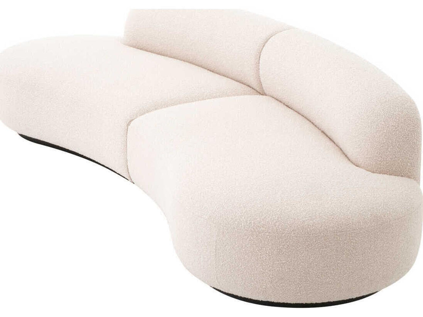 Bj?rn S 3-Seat Boucl?? Cream Sofa with Black Base