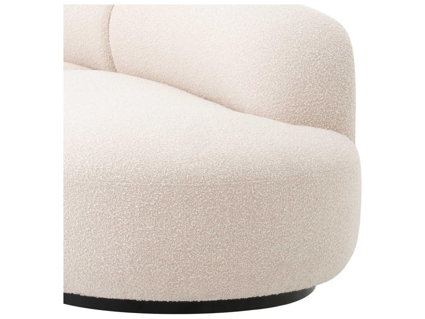 Bj?rn S 3-Seat Boucl?? Cream Sofa with Black Base
