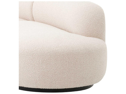 Bj?rn S 3-Seat Boucl?? Cream Sofa with Black Base