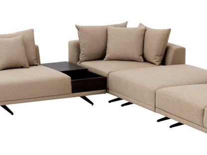 Endless 4-Piece Modular Sectional Sofa in Avalon Sand with In-Built Side Table