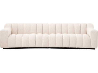Kelly 3-Seat Boucle Fabric Sofa in Cream with Black Base