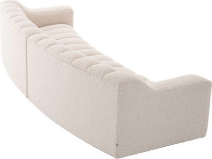 Kelly 3-Seat Boucle Fabric Sofa in Cream with Black Base