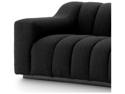 Kelly 3-Seat Boucle Cream Sofa with Black Base