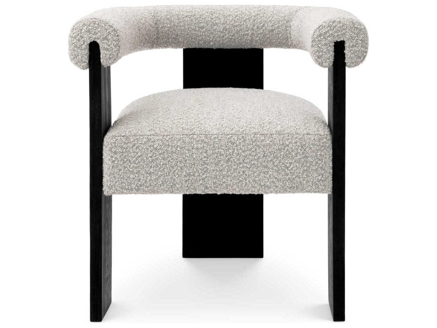 Percy Hardwood Black Upholstered Arm Dining Chair