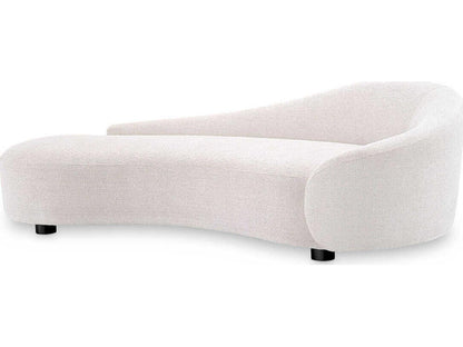 Rivolo Curved Sofa in Lyssa Off-White Fabric with Black Feet