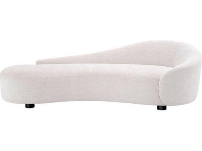 Rivolo Curved Sofa in Lyssa Off-White Fabric with Black Feet