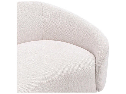Rivolo Curved Sofa in Lyssa Off-White Fabric with Black Feet