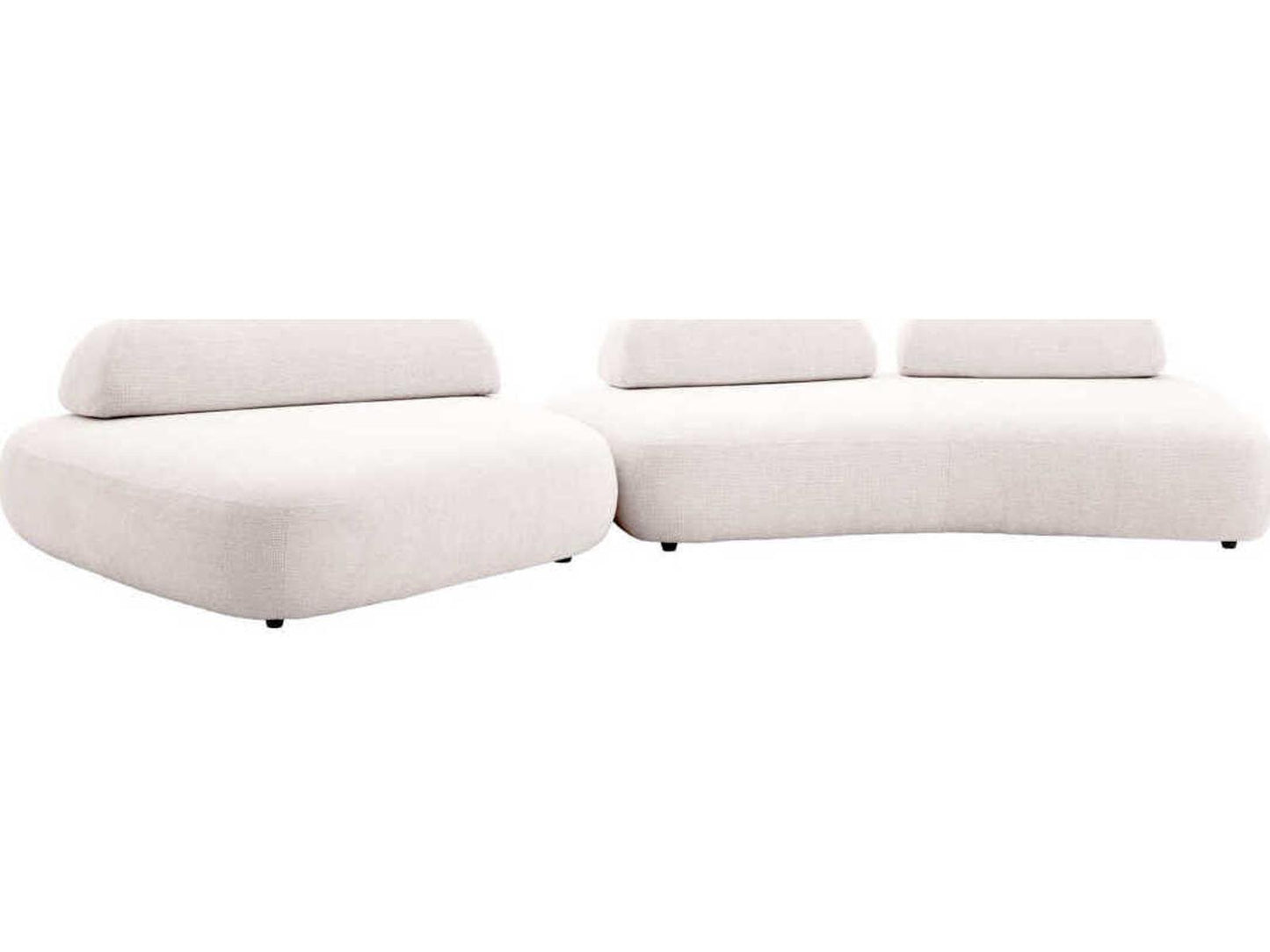 Residenza 2-Piece Modular Lyssa Off-White Upholstered Sectional