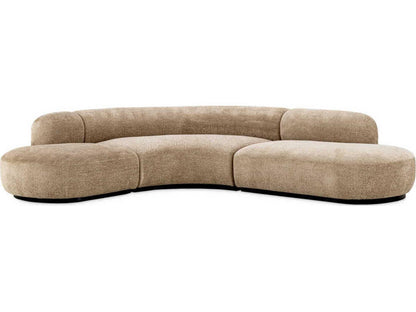 Sofa Bj?rn L 3-Seat Lyssa Sand Upholstered Sofa with Black Base