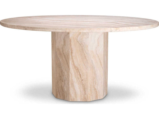 Florence Round Travertine Dining Table