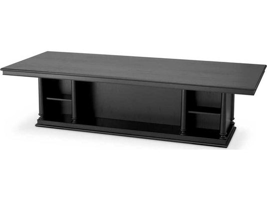 The Met Collection Rectangle 118-Inch Dining Table in Black Veneer