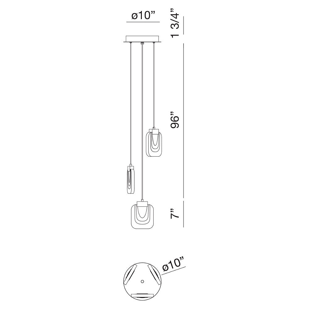 Paget Small LED Multi-Light Pendant