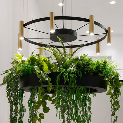 Lavered LED Chandelier With Planter