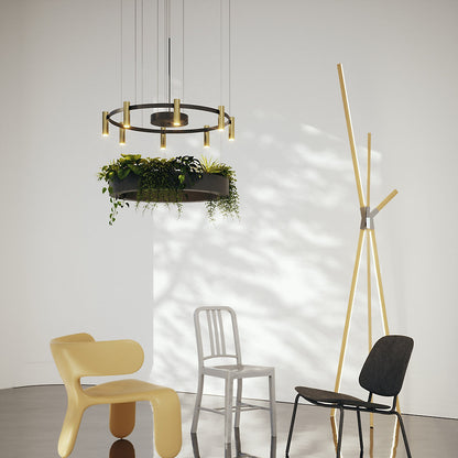 Lavered LED Chandelier With Planter