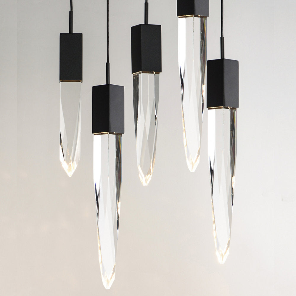 Quartz LED Multi-Light Pendant Light