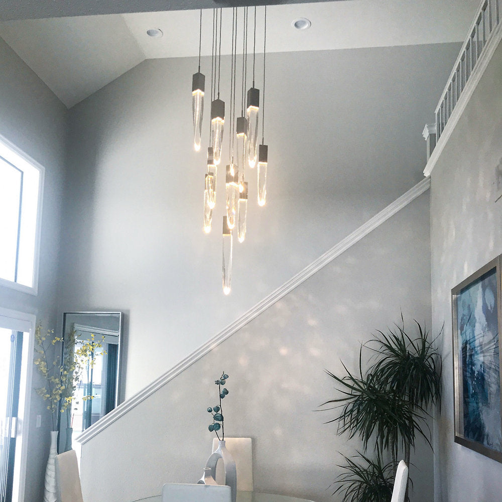 Quartz LED Multi-Light Pendant Light