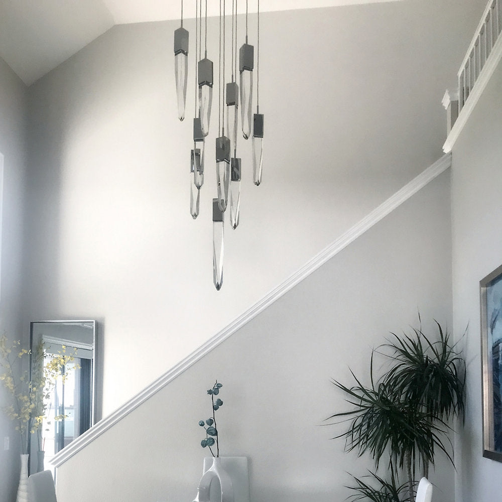 Quartz LED Multi-Light Pendant Light
