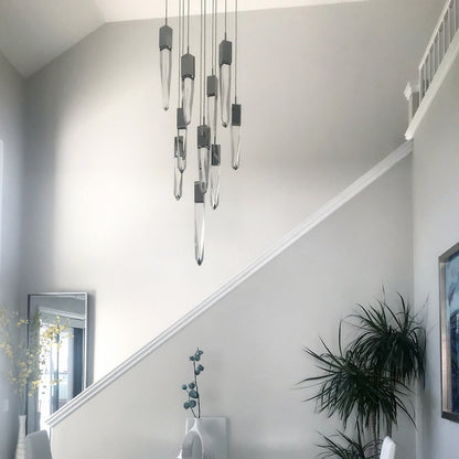 Quartz LED Multi-Light Pendant Light
