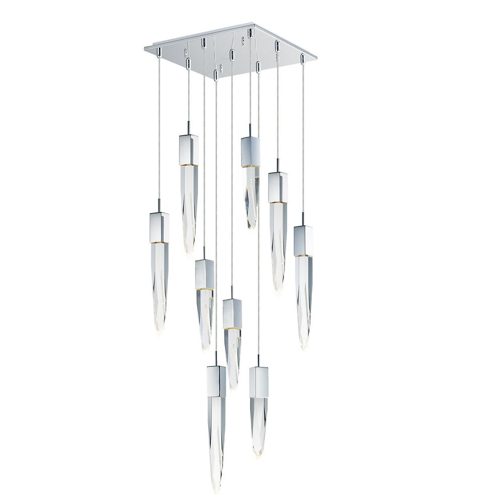 Quartz LED Square Multi-Light Pendant