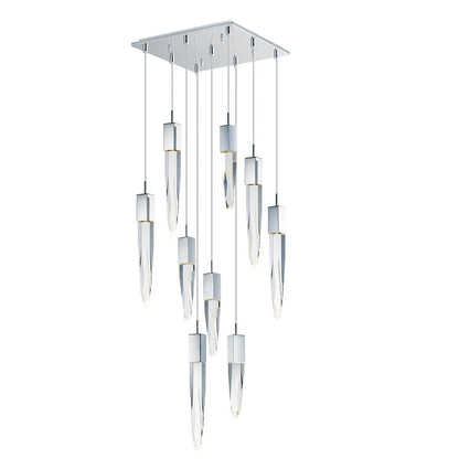 Quartz LED Square Multi-Light Pendant