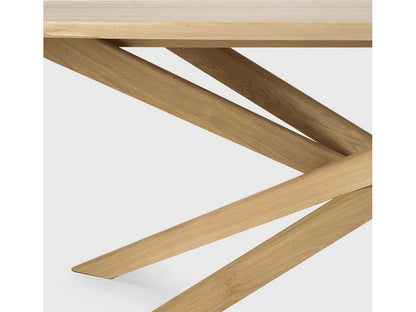 Mikado 105 Inch Rectangle Dining Table in Oak with Sculptural Base