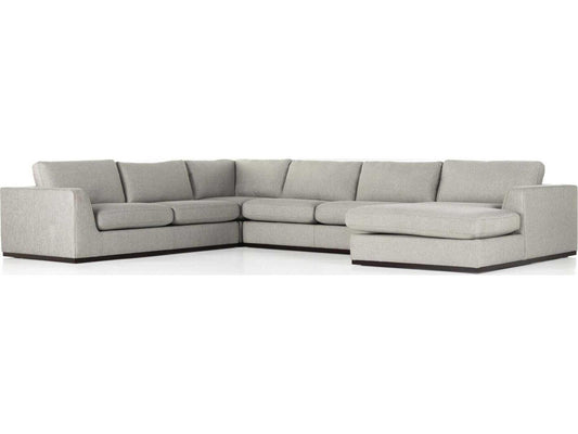 Centrale 4-Piece Modular Poly Linen Blend Sectional Sofa in Aldred Silver