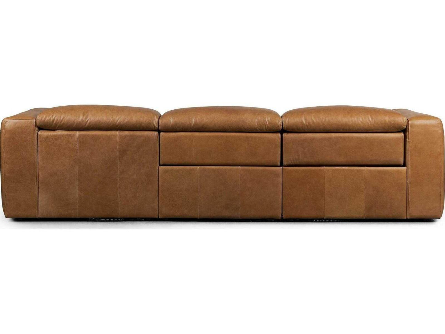 Norwood Radley 3-Piece Power Recliner Sectional Sofa with RAF Chaise in Sonoma Butterscotch Leather