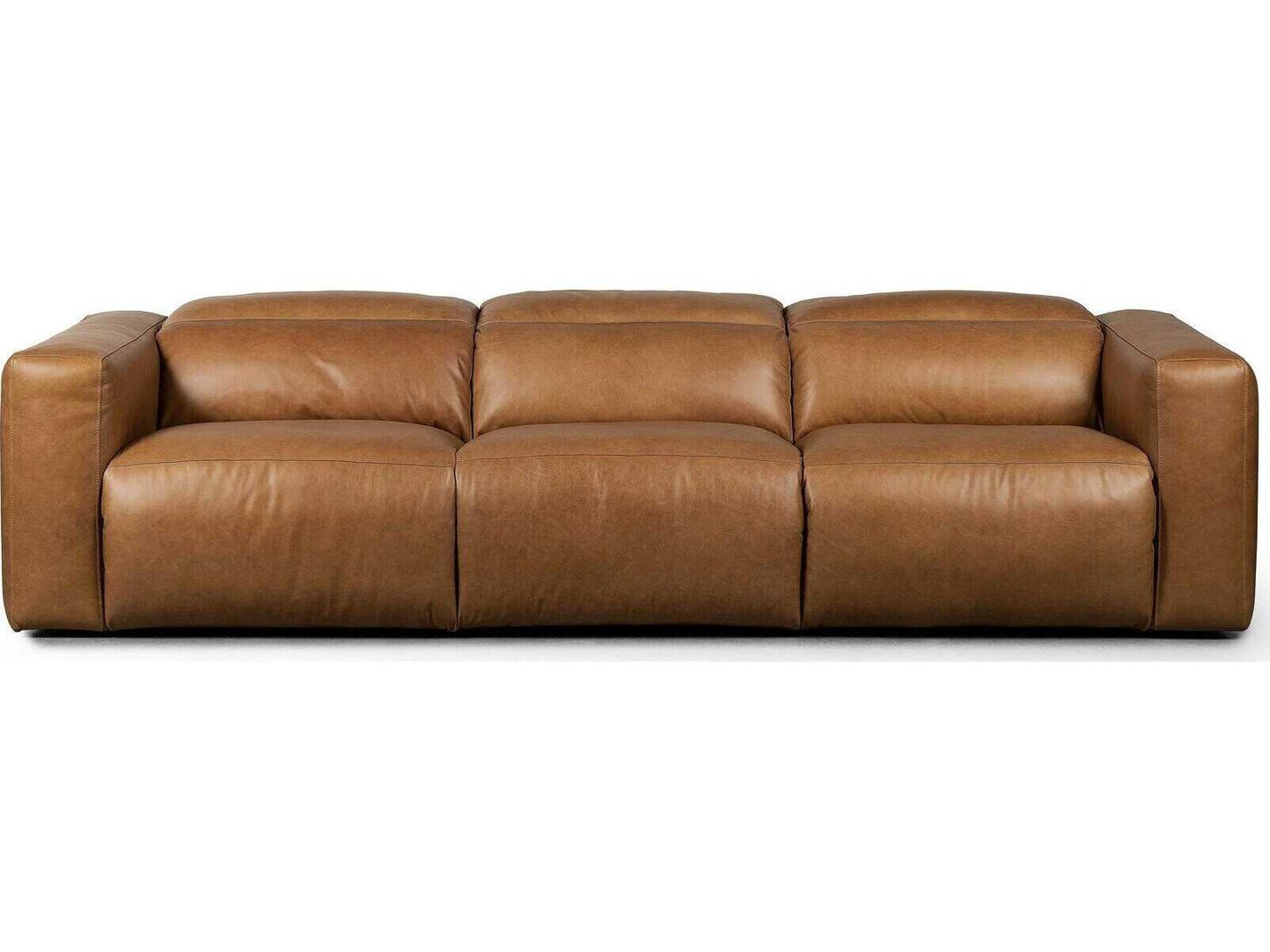 Radley 3-Piece Power Reclining Modular Top-Grain Leather Sectional in Sonoma Butterscotch