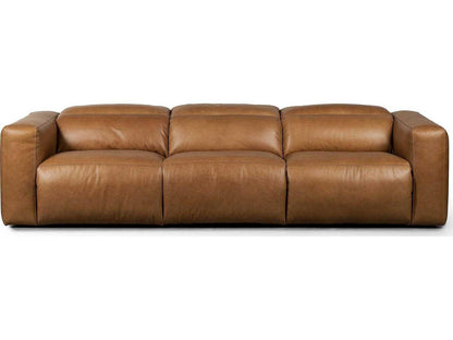 Radley 3-Piece Power Reclining Modular Top-Grain Leather Sectional in Sonoma Butterscotch