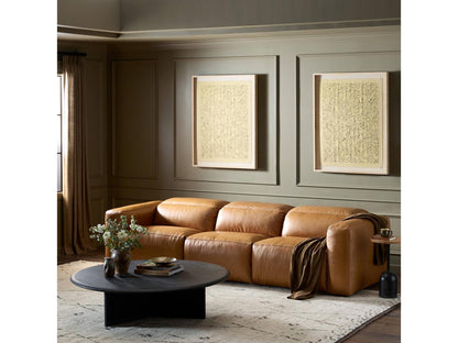 Radley 3-Piece Power Reclining Modular Top-Grain Leather Sectional in Sonoma Butterscotch