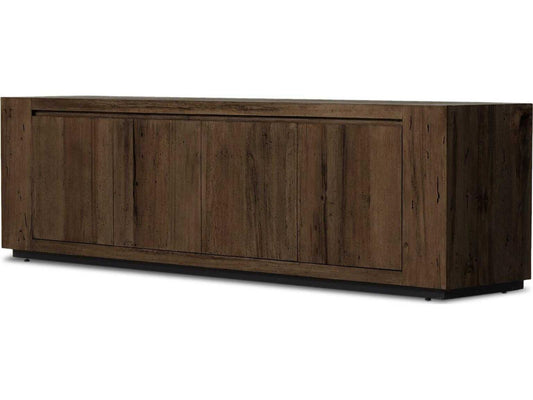 Wesson Abaso 94 Inch Media Console in Black Ebony Rustic Wormwood Oak