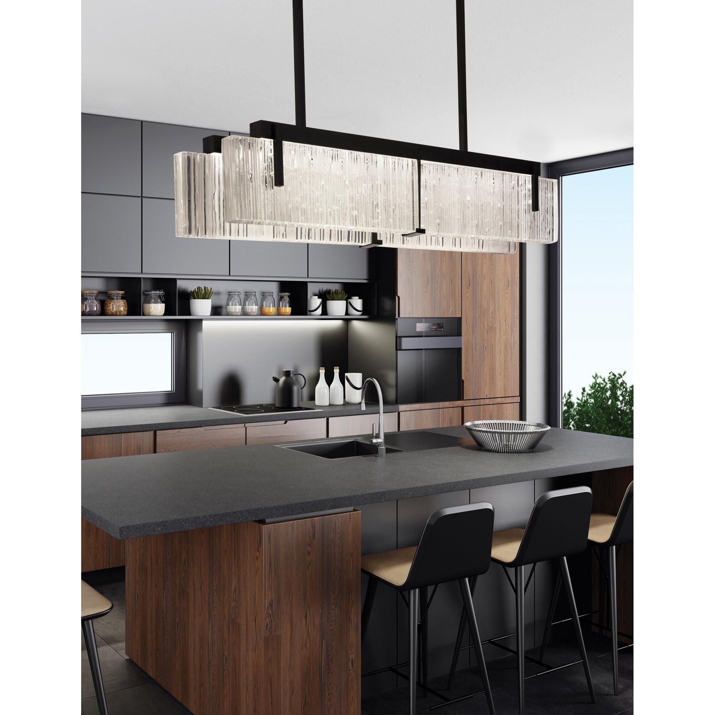 Fine Art Lamps Terra 52 Inch 4 Light Led Linear Suspension Light Cp751235