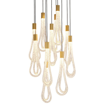 Layered Raindrop LED Multi-Light Pendant