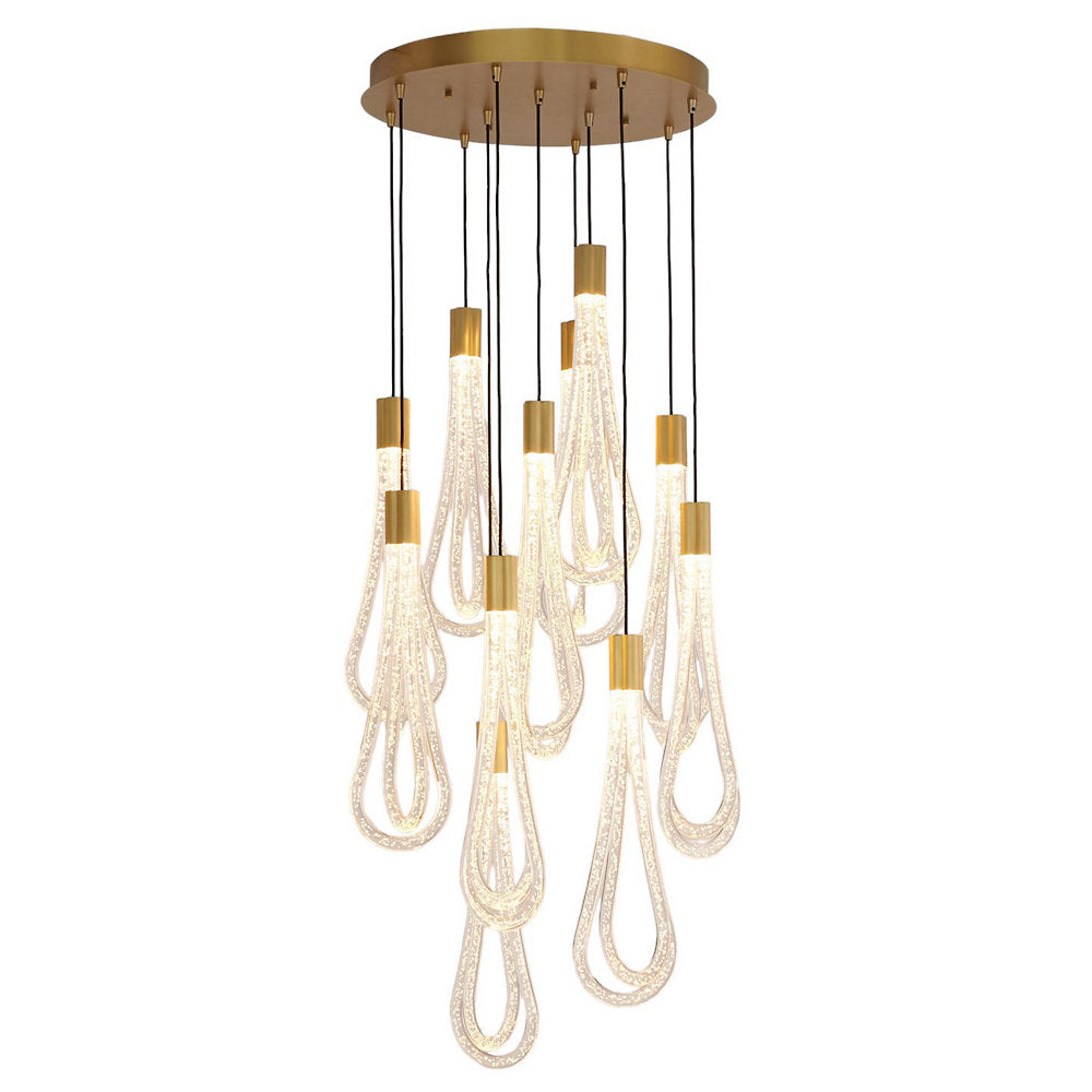 Layered Raindrop LED Multi-Light Pendant