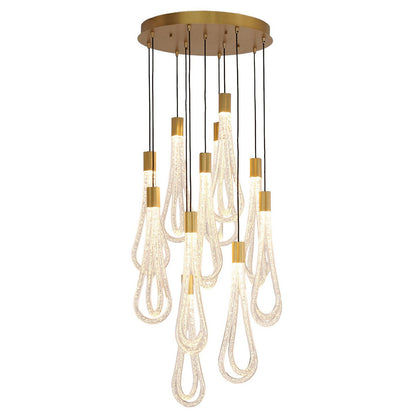 Layered Raindrop LED Multi-Light Pendant