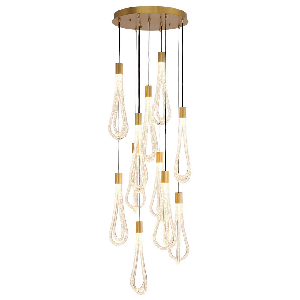 Layered Raindrop LED Multi-Light Pendant