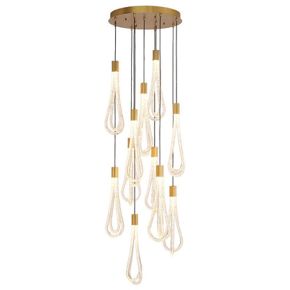 Layered Raindrop LED Multi-Light Pendant