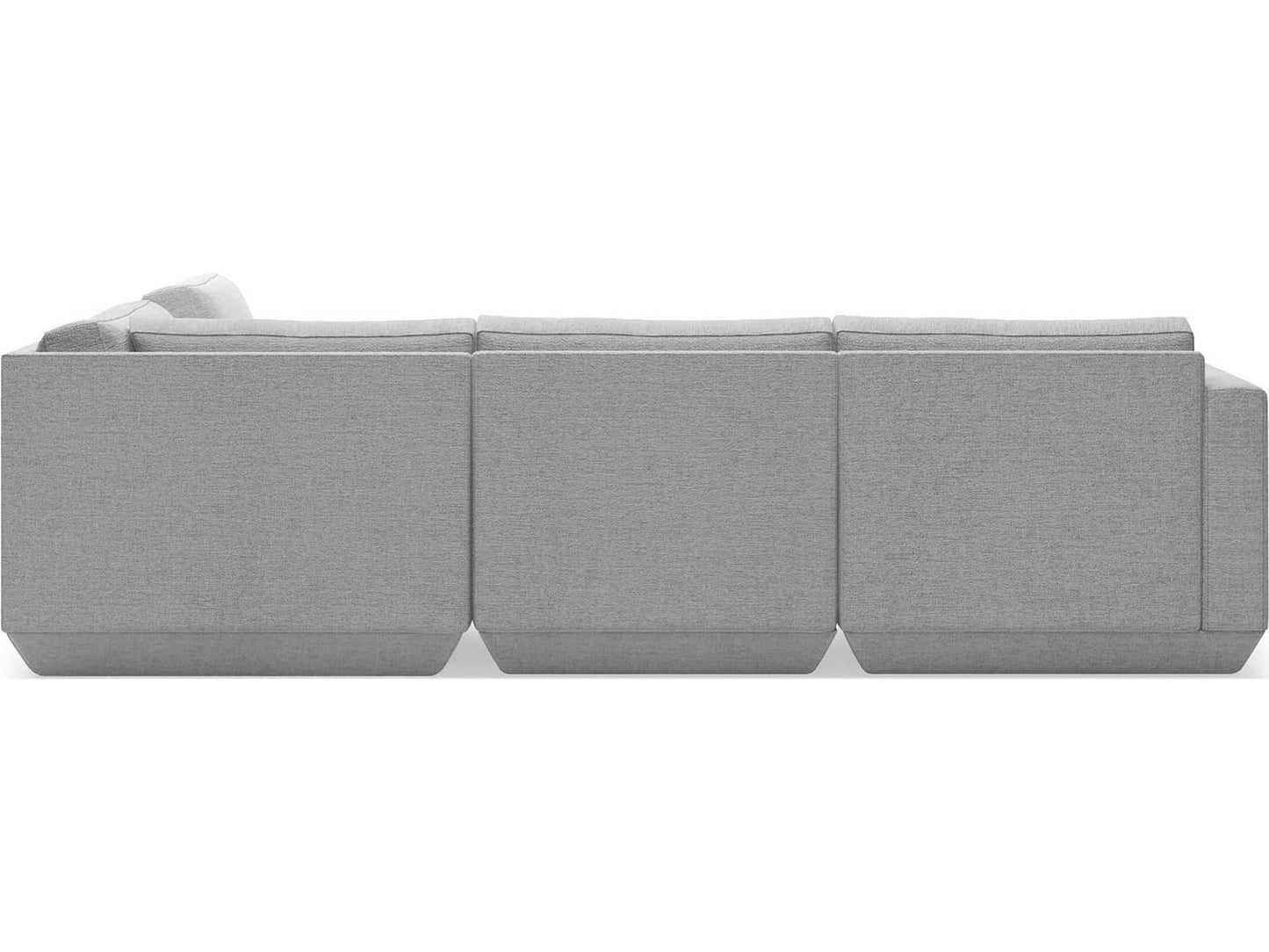 Podium 5-Piece Modular Fabric Sectional in Bayou Silver